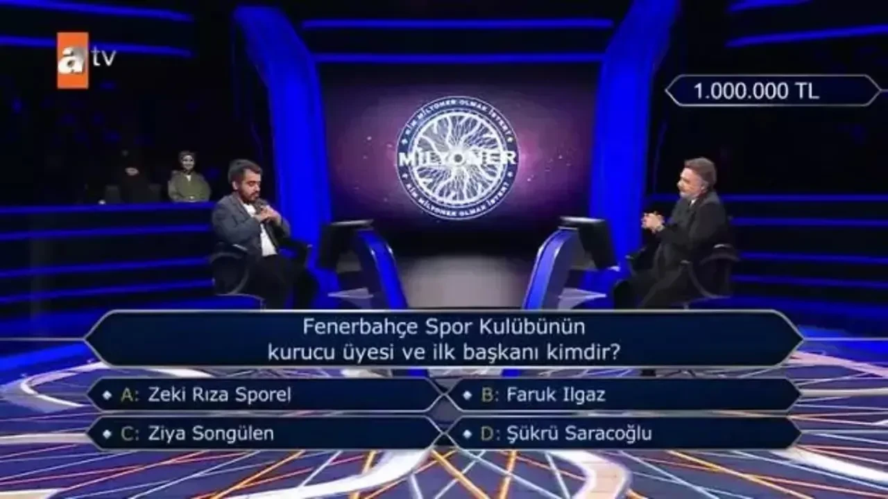 Milyoner'de Fenerbahçe'nin İlk Başkanı Soruldu