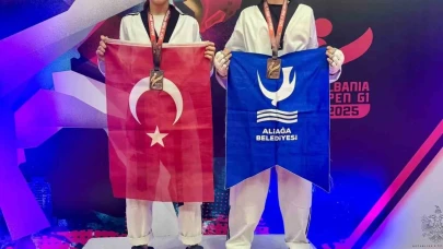Aliağalı Taekwondocular, Tiran Open'da İki Madalya Kazandı