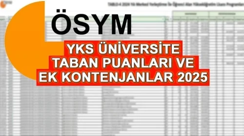YKS Ek Tercih Taban Puanları ve Boş Kontenjanlar 2025