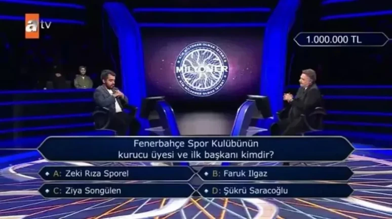 Milyoner'de Fenerbahçe'nin İlk Başkanı Soruldu