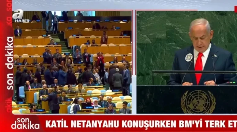İsrail Başbakanı Netanyahu'nun BM Konuşması Sırasında Tepkiler